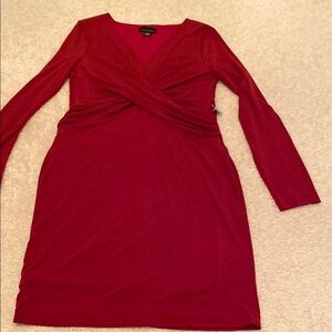 Elegant Red Long-Sleeve Dress